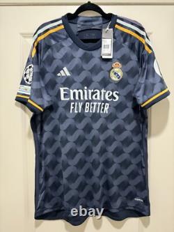 Bellingham #5 Mens EXTRA LARGE Adidas Real Madrid Away Champions League Jersey