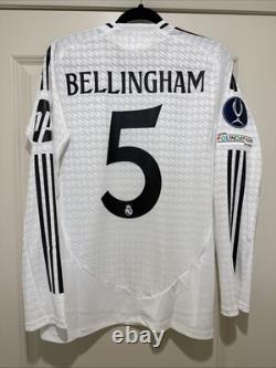 Bellingham #5 Mens MEDIUM Adidas Real Madrid Authentic Super Copa Jersey L/S