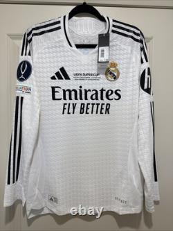 Bellingham #5 Mens MEDIUM Adidas Real Madrid Authentic Super Copa Jersey L/S