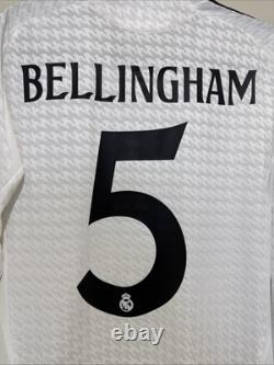 Bellingham #5 Mens MEDIUM Adidas Real Madrid Authentic Super Copa Jersey L/S