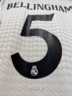 Bellingham #5 Mens MEDIUM Adidas Real Madrid Authentic Super Copa Jersey L/S