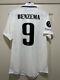 Benzema #9 Men's LARGE Real Madrid Super Cup Final Home Jersey Adidas Authentic