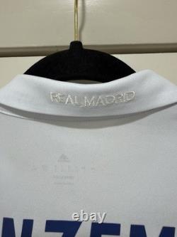 Benzema #9 Mens LARGE Adidas Real Madrid Home Jersey