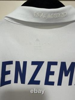 Benzema #9 Mens LARGE Adidas Real Madrid Home Jersey
