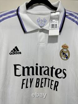 Benzema #9 Mens LARGE Authentic Real Madrid Home Ballon d'Or Jersey Champions