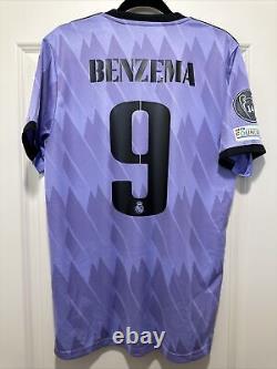Benzema #9 Mens MEDIUM Adidas Real Madrid Away Champions League Jersey