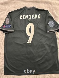 Benzema #9 Mens XL Real Madrid Champions League Away Jersey