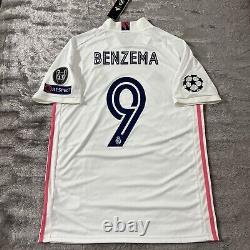 Benzema #9 Real Madrid Home Jersey MeNS MEDIUM UEFA Champions League
