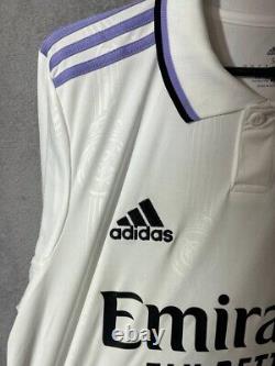 Benzema #9 Real Madrid Jersey Home Football Shirt White Adidas Mens Size S