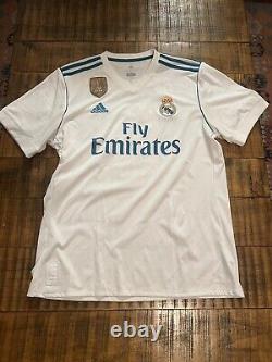 Benzema Real Madrid Adidas Benzema 2017/18 Soccer Authentic Home Jersey Size L
