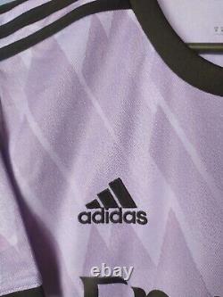 Benzema Real Madrid Jersey Away Football Shirt Purple Adidas Mens Size M