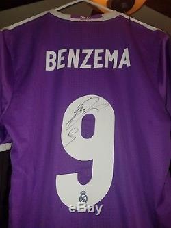 Benzema signed Real Madrid Match Worn Jersey
