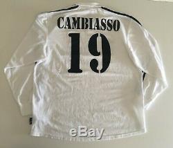 CAMBIASSO Real Madrid 2002/03 Home Football Shirt M Soccer ADIDAS Vintage Jersey