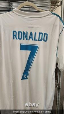 CRISTIANO RONALDO Real Madrid BACK SIGNED HOME SHIRT Icon coa G2U