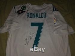CRISTIANO RONALDO autographed signed 2018 Real Madrid Home jersey PROOF Portugal