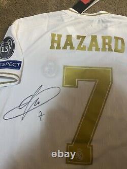 Camiseta Eden Hazard Del Real Madrid Firmada Handsigned Signed Champions Jersey