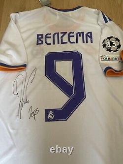 Camiseta Karim Benzema Real Madrid Firmada Handsigned Signed Champions Trikot