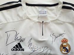 Camiseta Real Madrid 2004 signed shirt Zidane, Ronaldo, Beckham, Raul jersey COA