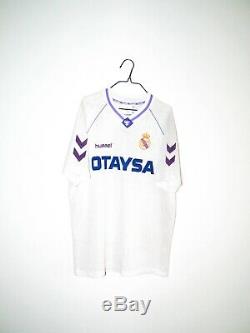 Camiseta vintage futbol MATCH WORN #8 Real Madrid HUMMEL 1990 1992 shirt jersey