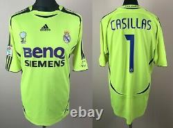Casillas #1 Real Madrid 2006/2007 ADIDAS Away Goalkeeper Jersey Men's Size XL