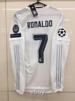 Cristiano RONALDO #7 REAL MADRID 2015/2016 L Jersey HOME L/S Camiseta Shirt UCL