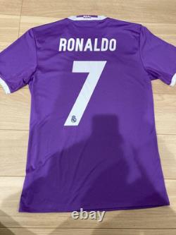 Cristiano Ronaldo 2016-17 Real Madrid Away Jersey Size S Purple Short Sleeve