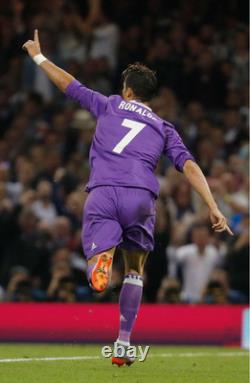 Cristiano Ronaldo 2016-17 Real Madrid Away Jersey Size S Purple Short Sleeve