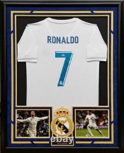 Cristiano Ronaldo Autographed Hand Signed Custom Framed Real Madrid Jersey BAS