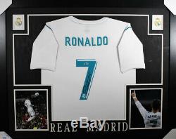Cristiano Ronaldo Autographed Real Madrid Framed White Jersey BAS 10995