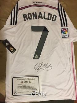 Cristiano Ronaldo Autographed Real Madrid White Soccer Jersey-Harrison Auto Auth