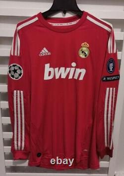 Cristiano Ronaldo Long Sleeve Jersey Away Red CR7 Real Madrid 2011 2012 M Size
