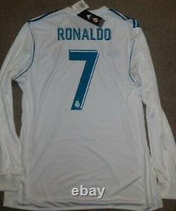 Cristiano Ronaldo Portugal 7 Real Madrid 2017-18 Adidas Ls Football Shirt Jersey