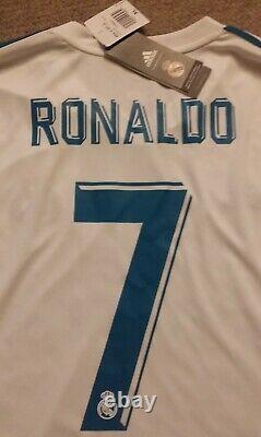 Cristiano Ronaldo Portugal 7 Real Madrid 2017-18 Adidas Ls Football Shirt Jersey
