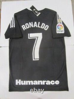 Cristiano Ronaldo Real Madrid CF La Liga HUMAN RACE Pharrell Black Soccer Jersey