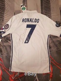 Cristiano Ronaldo Real Madrid Hand Signed Signature Jersey Shirt Camiseta Messi