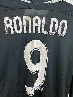 Cristiano Ronaldo Real Madrid Siemens Adidas Black Jersey #9 Size XL
