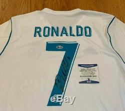 Cristiano Ronaldo Signed 2017-18 Real Madrid Soccer Jersey BAS Beckett COA