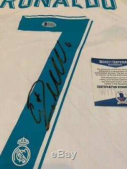 Cristiano Ronaldo Signed 2017-18 Real Madrid Soccer Jersey BAS Beckett COA