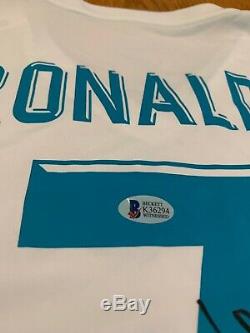 Cristiano Ronaldo Signed 2017-18 Real Madrid Soccer Jersey BAS Beckett COA