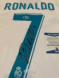 Cristiano Ronaldo Signed 2017-18 Real Madrid Soccer Jersey BAS Beckett COA