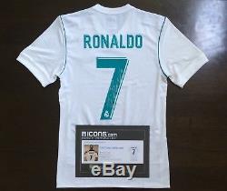 Cristiano Ronaldo Signed Real Madrid 2017-18 Home Shirt with Icons COA