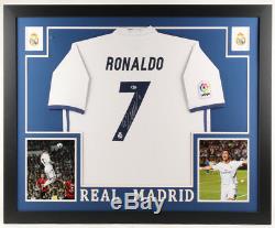Cristiano Ronaldo Signed Real Madrid 35x43 Custom Framed Jersey (Beckett COA)