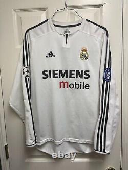 EUC #23 2004/05 David Beckham Long Sleeve Real Madrid Jersey with Champions League