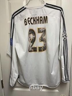 EUC #23 2004/05 David Beckham Long Sleeve Real Madrid Jersey with Champions League