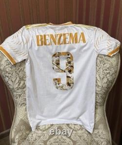 Eal Madrid 2021-22 UCL Final Paris Jersey Benzema #9 Size S Mint Condition