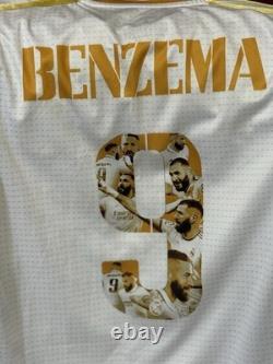 Eal Madrid 2021-22 UCL Final Paris Jersey Benzema #9 Size S Mint Condition