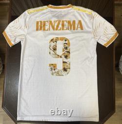 Eal Madrid 2021-22 UCL Final Paris Jersey Benzema #9 Size S Mint Condition