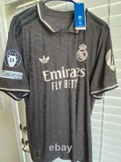 Endrick #16 Adidas Real Madrid 24/25 Third Authentic Jersey Champions League XL