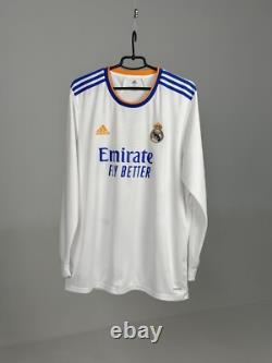 FC Real Madrid 2021-2022 Home Jersey Long Sleeve Soccer Jersey Shirt Adidas