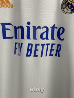 FC Real Madrid 2021-2022 Home Jersey Long Sleeve Soccer Jersey Shirt Adidas